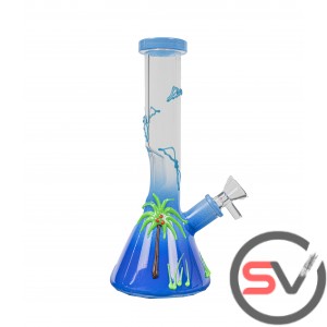 PALM TREE PARADISE BEAKER  9inch (GLOW IN DARK)
